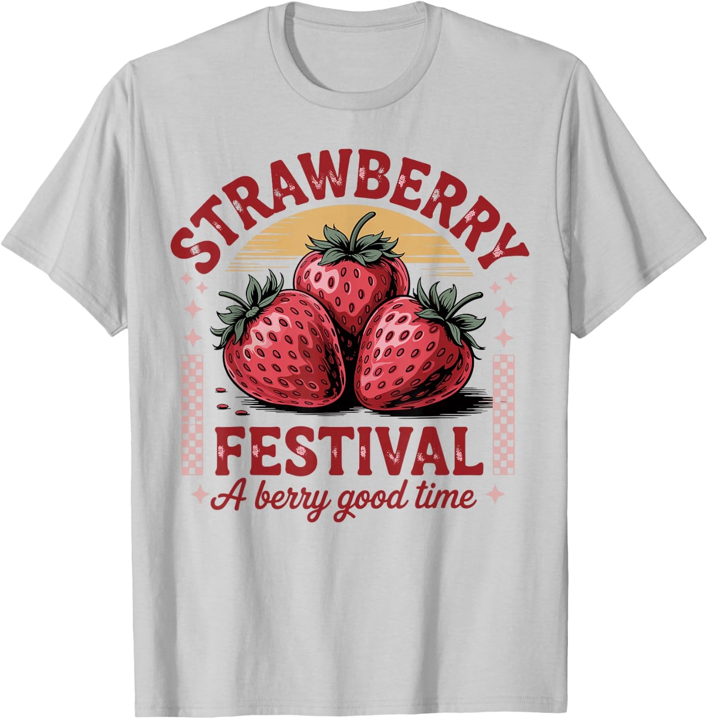 Strawberry Festival Retro Summer Fruit Vintage vibes woman T-Shirt - T-Shirt | Ash