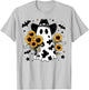 Cute Cowhide Ghost Sunflowers Funny Snarky Boojee Halloween T-Shirt - T-Shirt | Ash