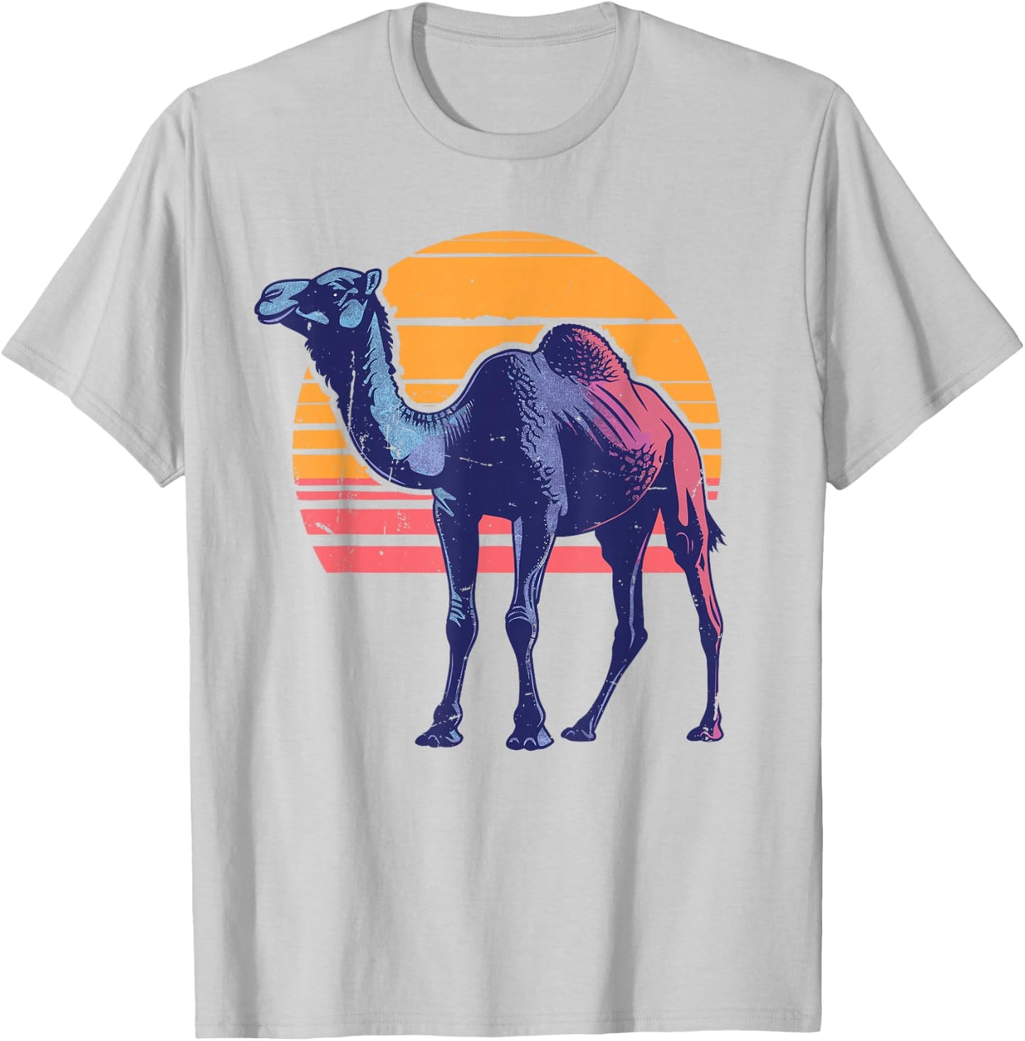 Camel Retro Vintage 80s Style Camel Desert Animals Lover T-Shirt - T-Shirt | Ash
