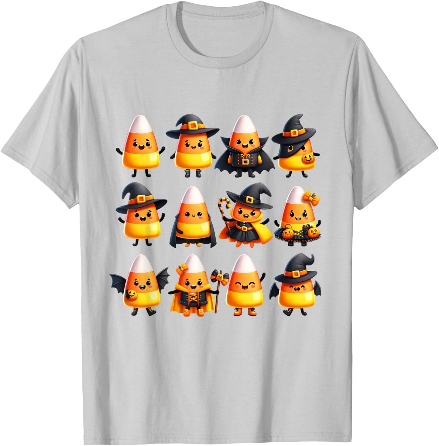 Adorable Halloween Candy Corn Characters in Costumes T-Shirt - T-Shirt | Ash