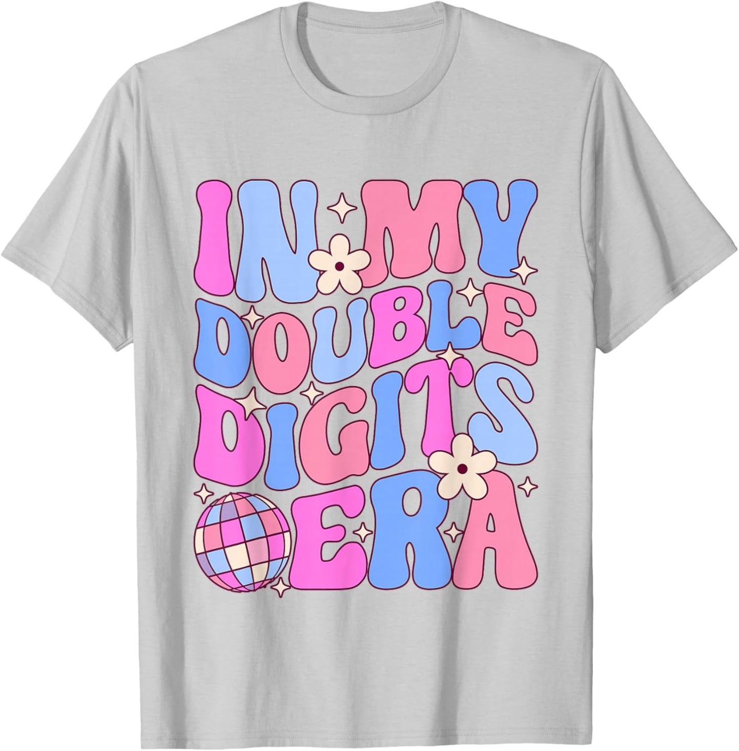 In My Double Digits Era Retro 10th Birthday 10 Year Old Girl T-Shirt - T-Shirt | Ash