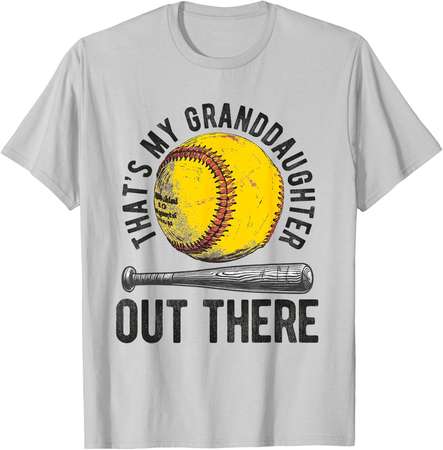 That's My Granddaughter Out There Softball Grandpa T-Shirt - T-Shirt | Ash