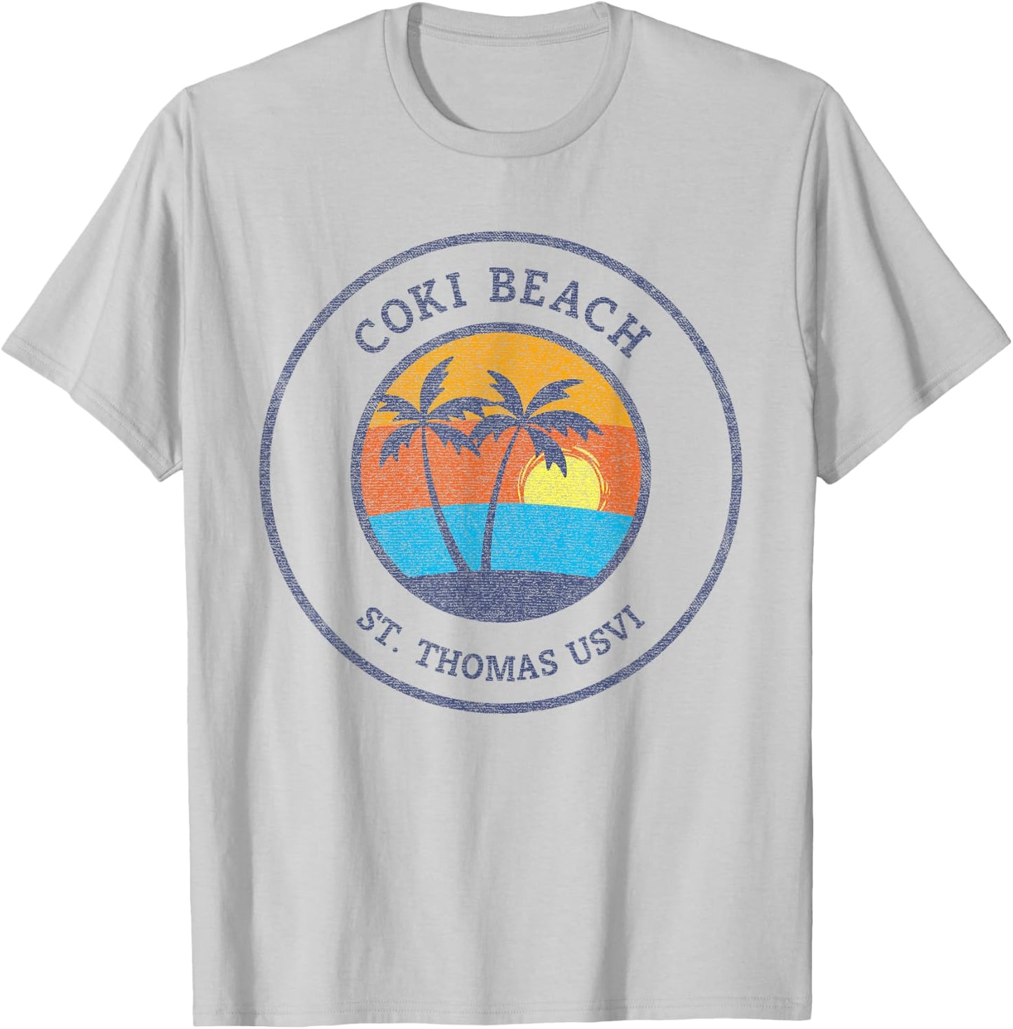 Coki Beach St. Thomas United States Virgin Islands Men Women T-Shirt - T-Shirt | Ash