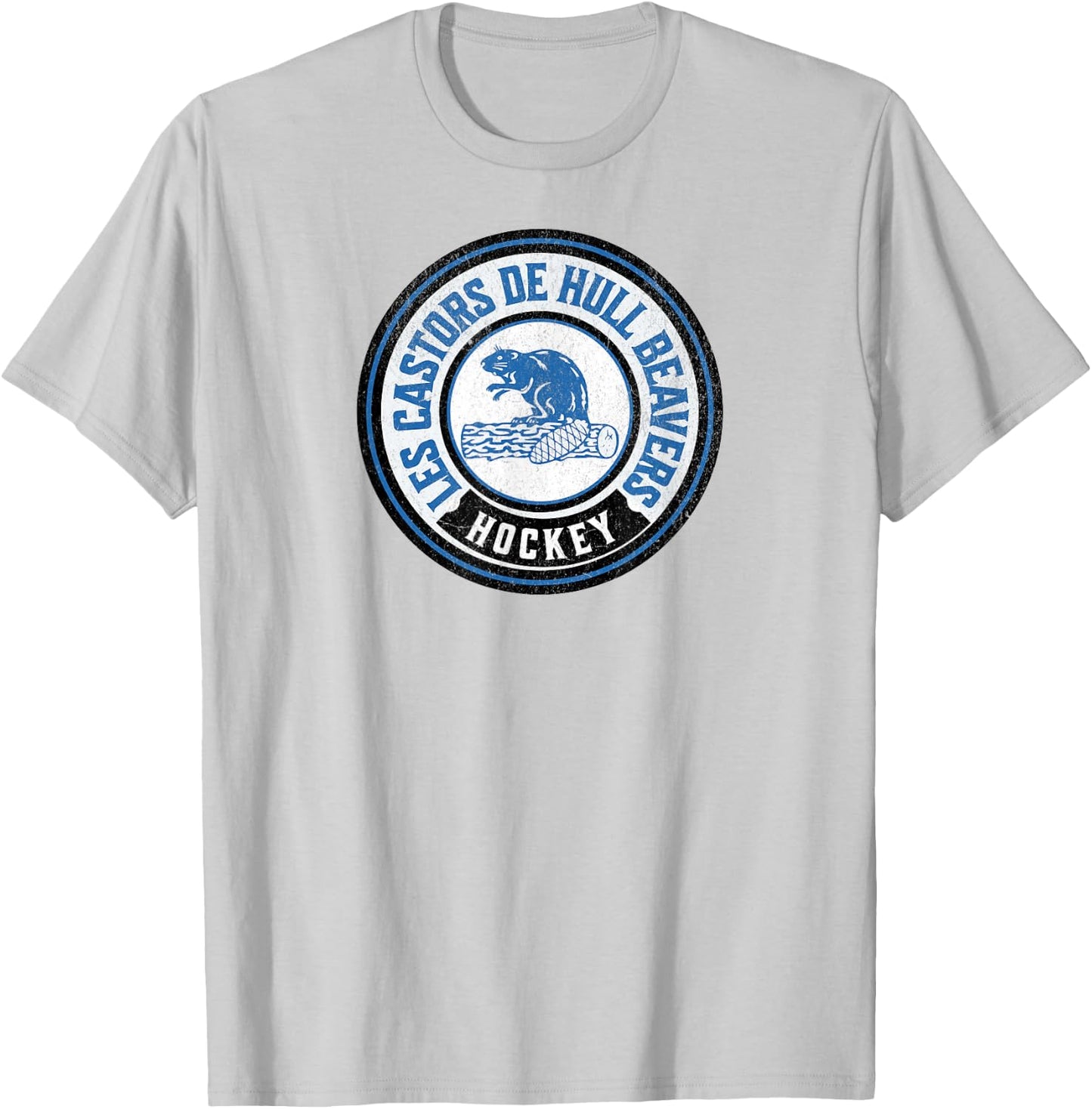 Vintage Beaver Logo Defunct Hockey Team Hull Beavers T-Shirt - T-Shirt | Ash