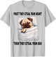 Pug Sleeping Pajamas Nightgown T-Shirt - T-Shirt | Ash
