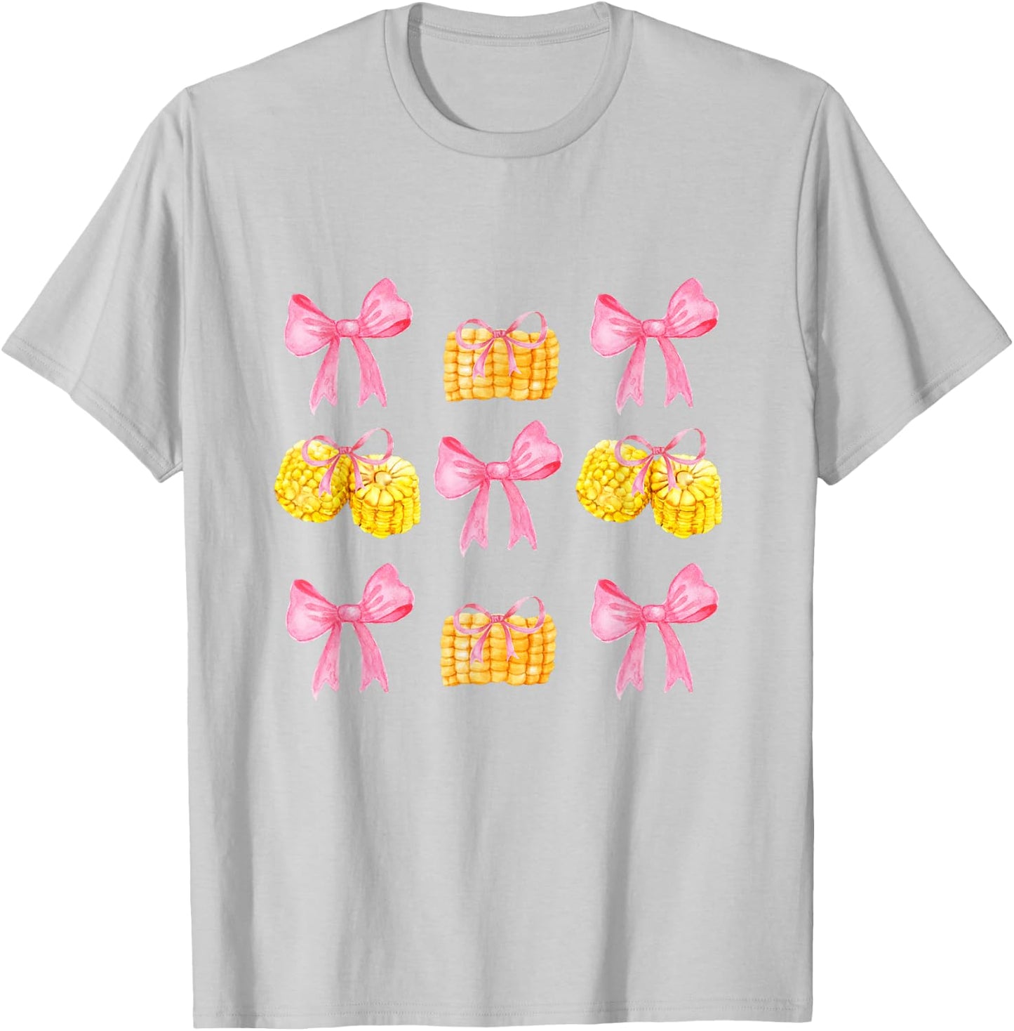 Pink Bows Cute Coquette corn y2k Clean Girl Aesthetic T-Shirt - T-Shirt | Ash