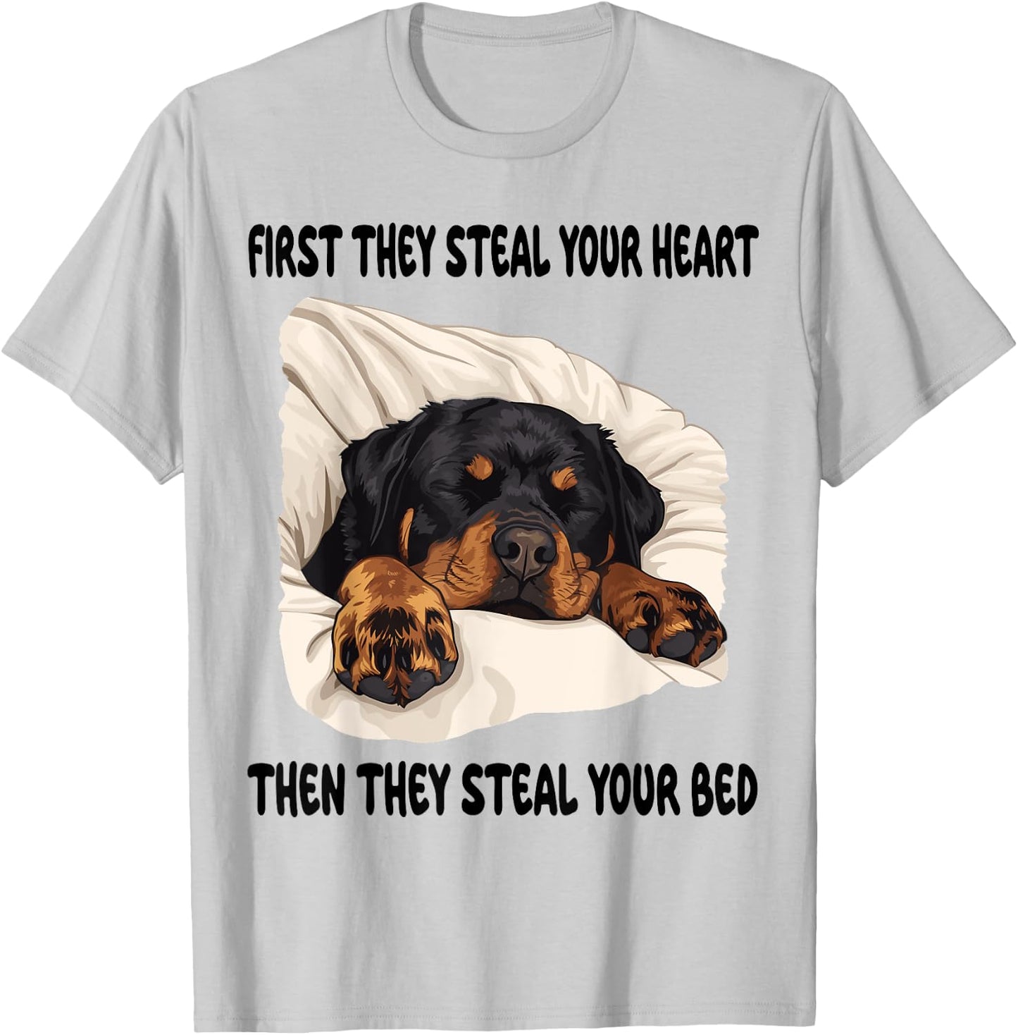Rottweiler Sleeping Pajamas Nightgown T-Shirt - T-Shirt | Ash