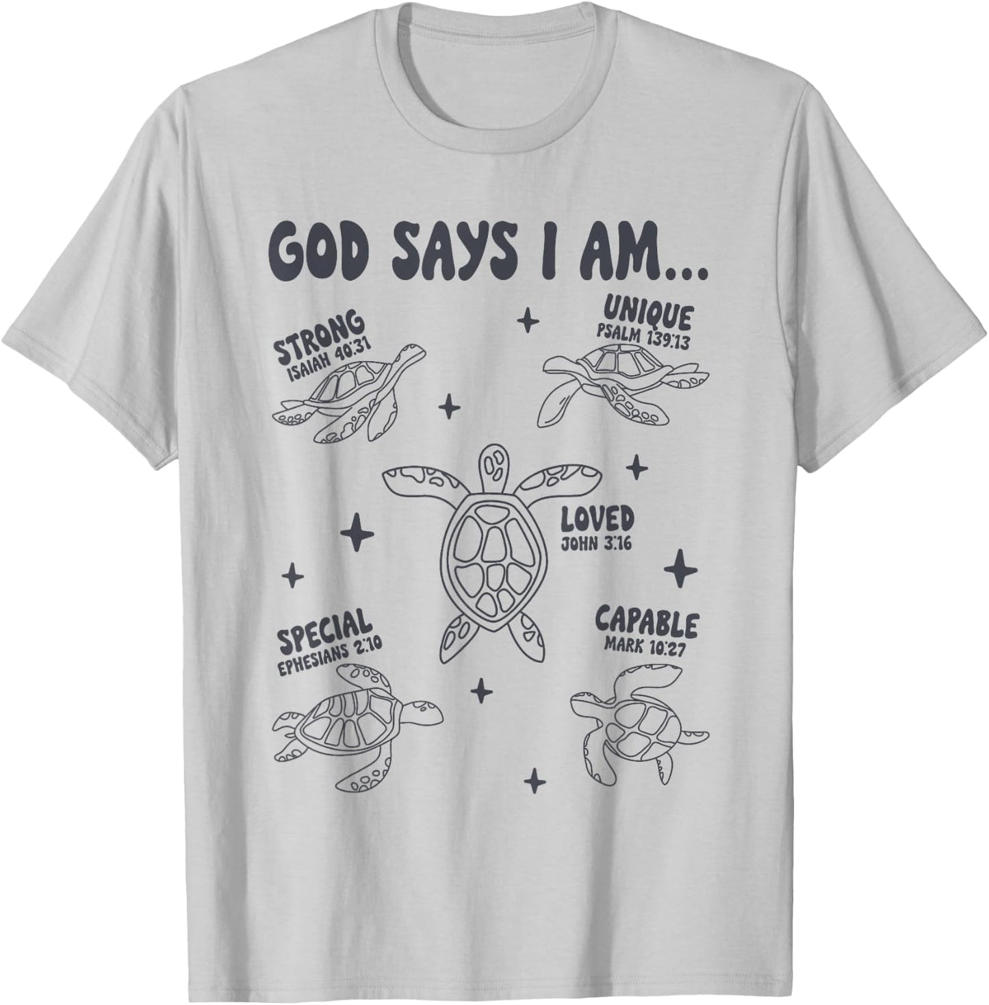 God Says I Am Sea Turtle Lover Men Women Christian T-Shirt - T-Shirt | Ash