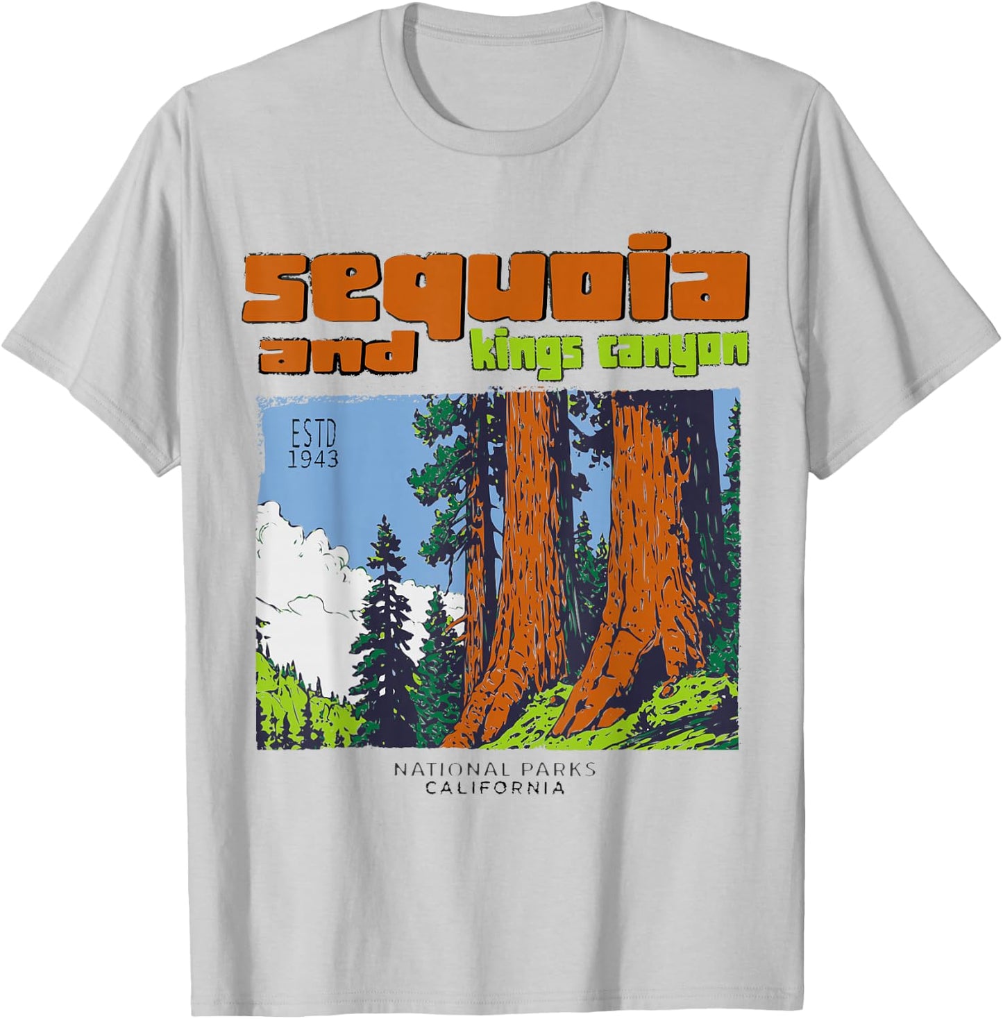 Sequoia Kings Canyon National Parks Vintage T-Shirt - T-Shirt | Ash