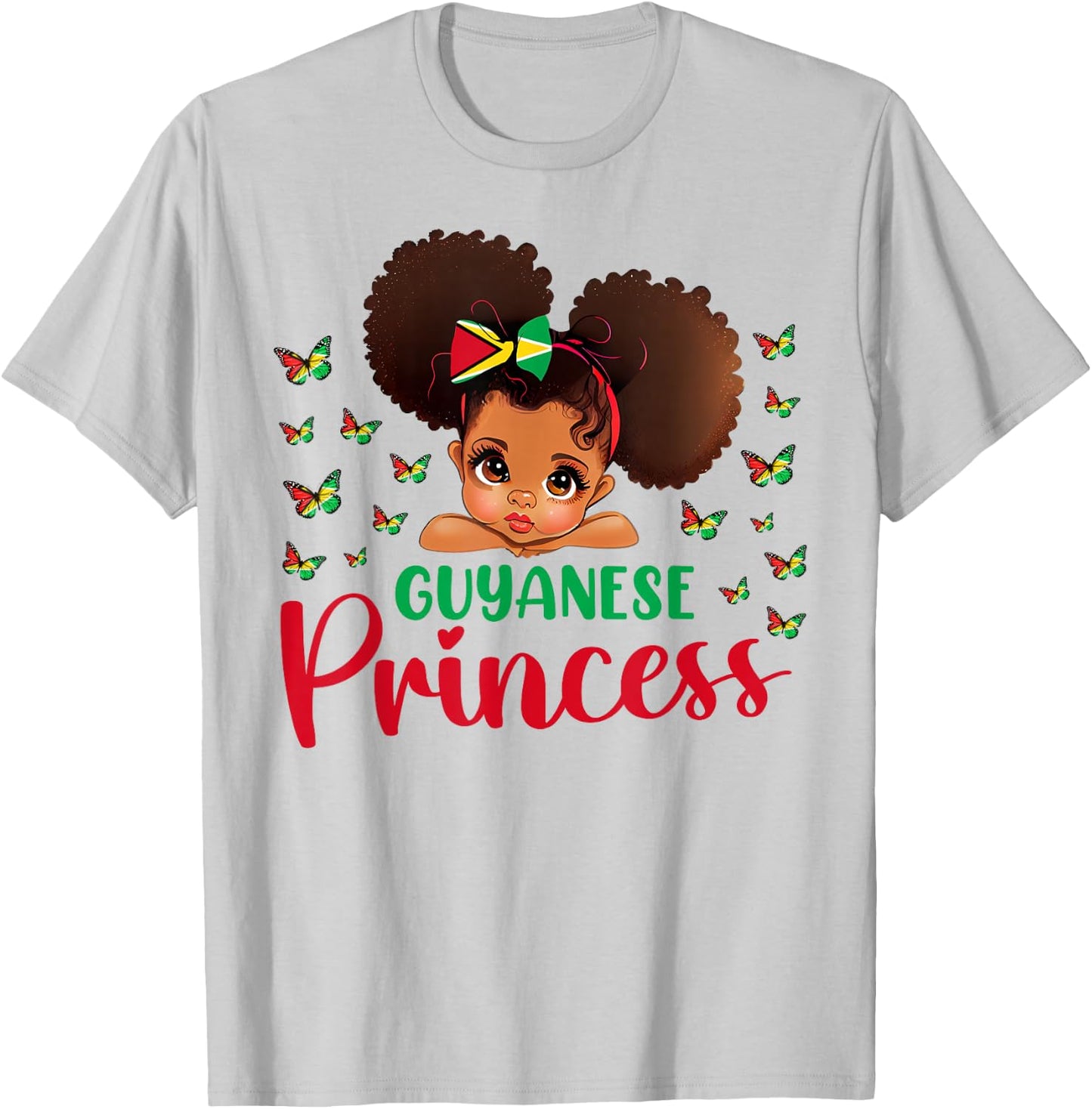 Guyanese Princess Guyana for Black Girls Kids T-Shirt - T-Shirt | Ash