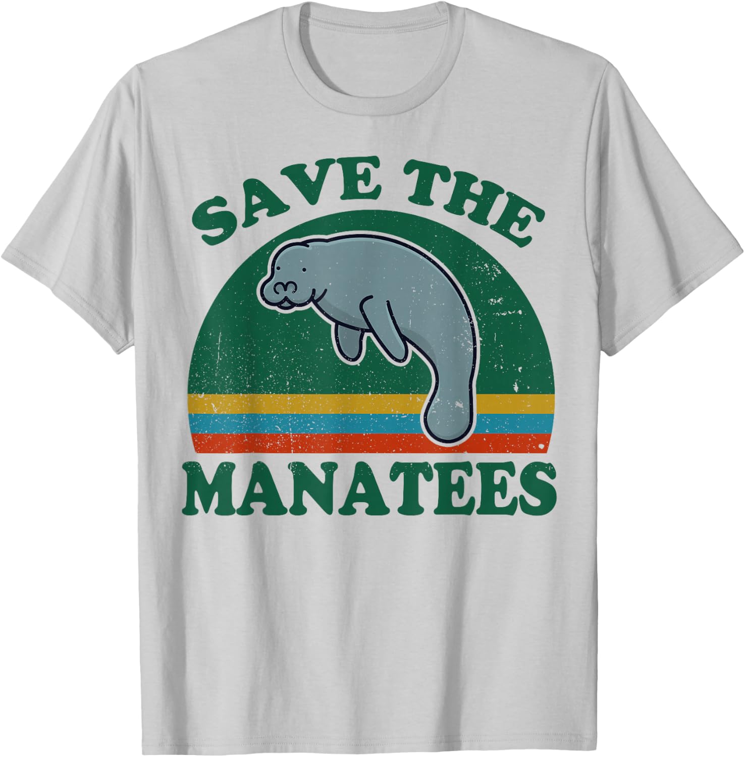 Manatee-Shirt Save The Manatee Funny Chubby Mermaid Gift T-Shirt - T-Shirt | Ash