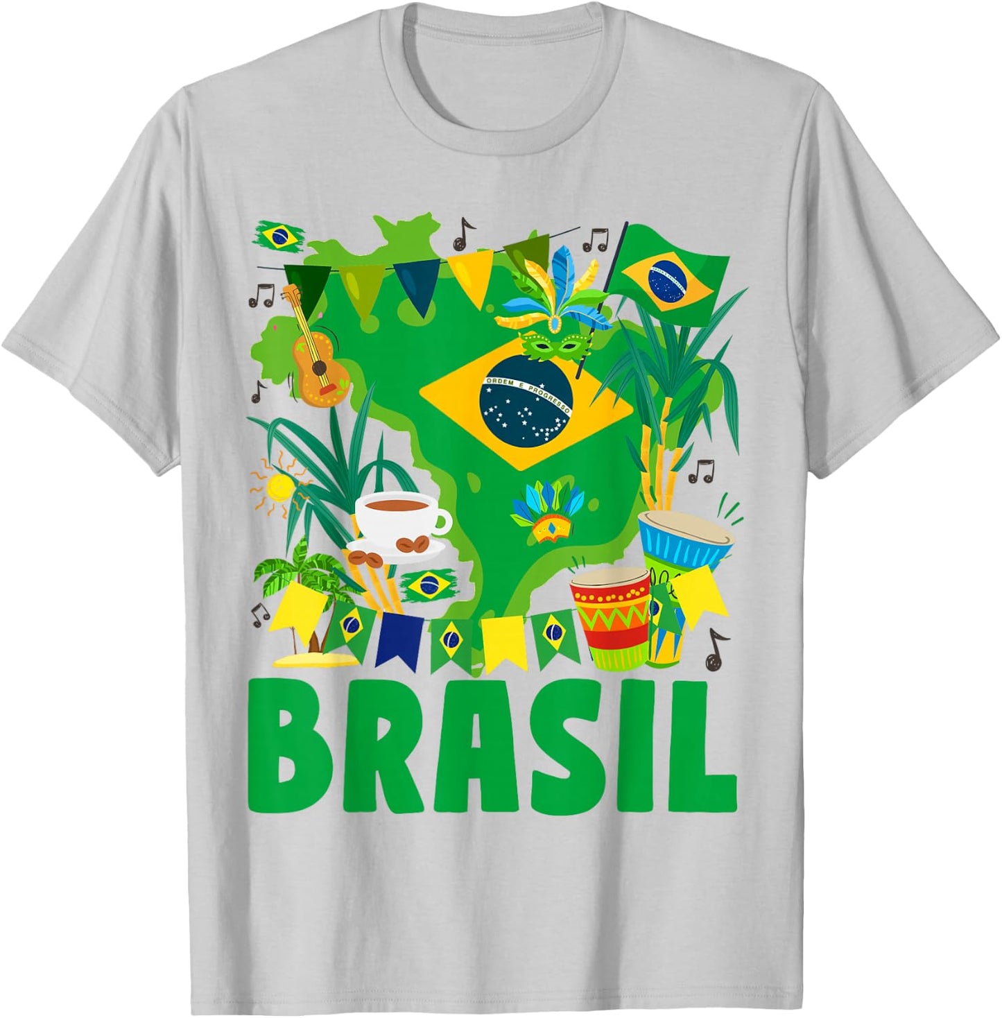 Brasil Flag Outfit Idea For Kids Brazil & Brazilian Flag T-Shirt - T-Shirt | Ash