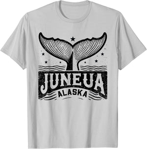 Juneau Alaska Whale Tail Wildlife Adventure Alaskan T-Shirt - T-Shirt | Ash