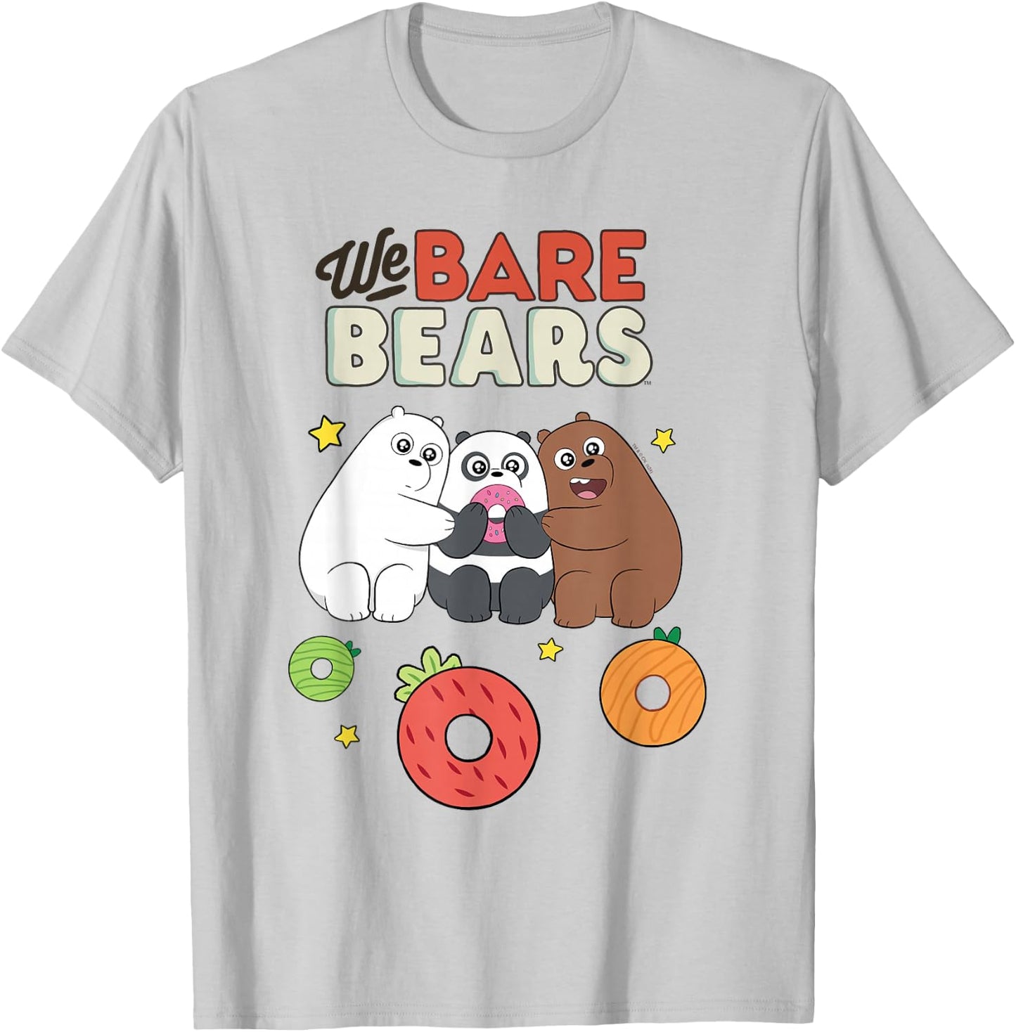We Bare Bears Love Colorful Donuts Funny Cartoon T-Shirt - T-Shirt | Ash
