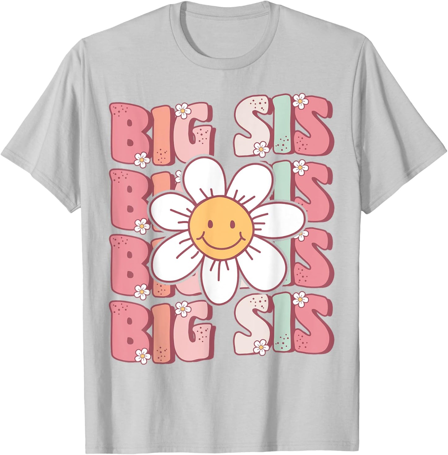 Groovy Big Sis Matching Family Birthday Party Daisy Flower T-Shirt - T-Shirt | Ash
