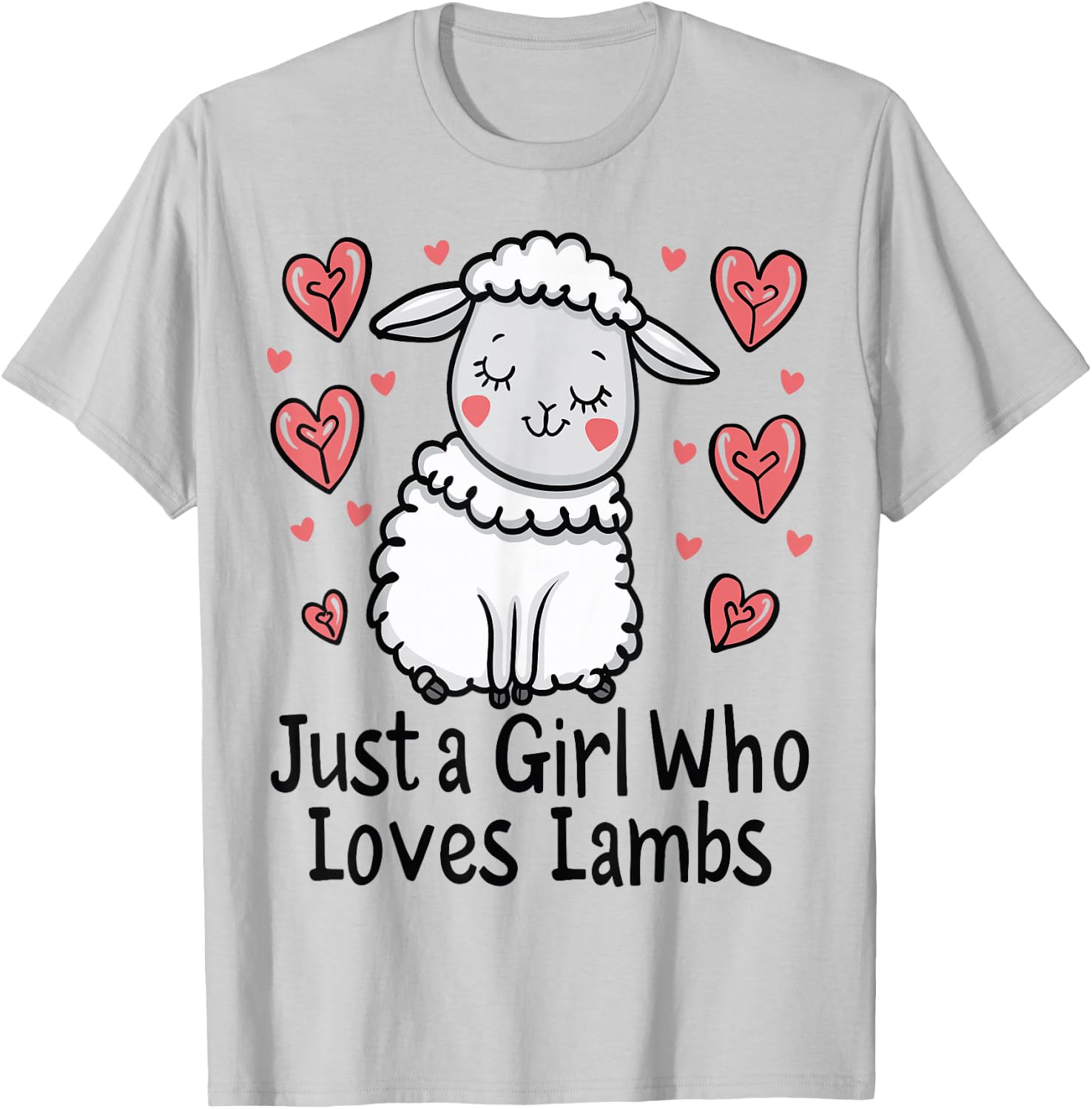 Funny Lamb Lovers Gift Just A Girl Who Loves Lambs T-Shirt - T-Shirt | Ash