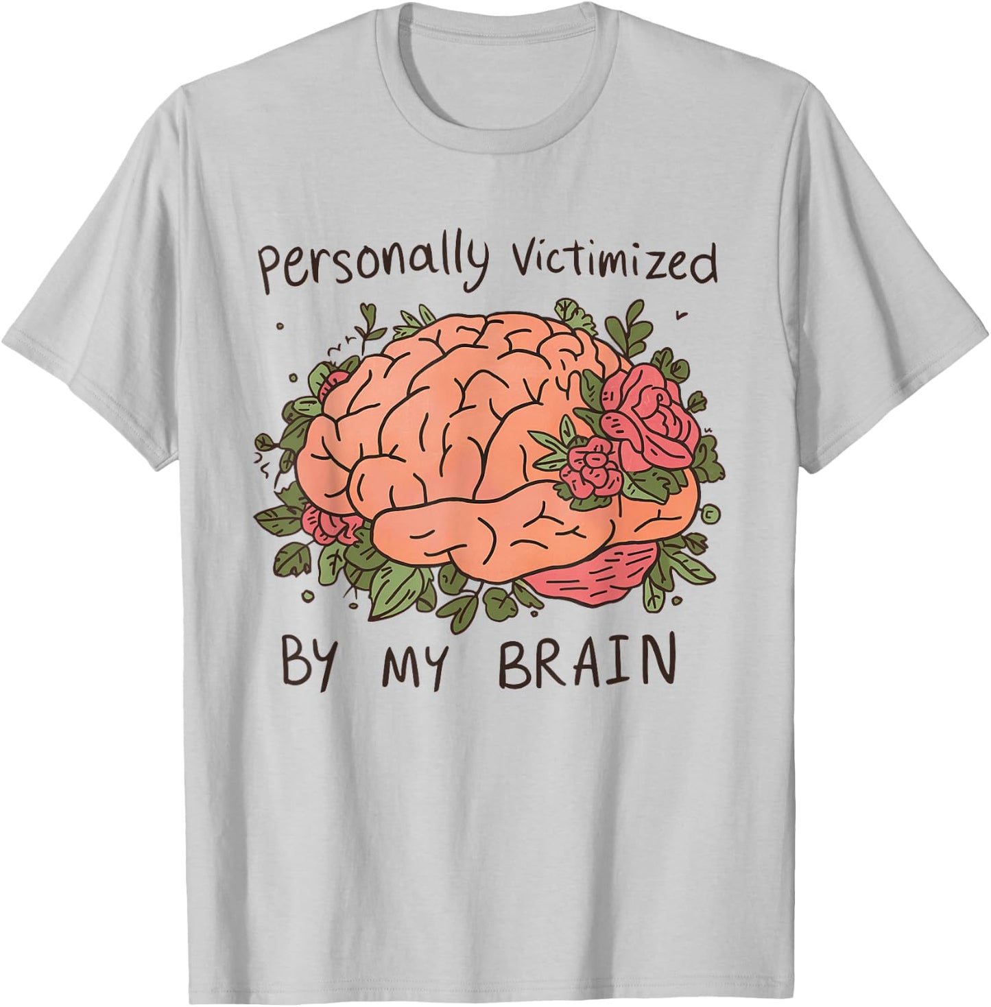 Chronic Migraine Awareness Month Brain Purple Ribbon Support T-Shirt - T-Shirt | Ash