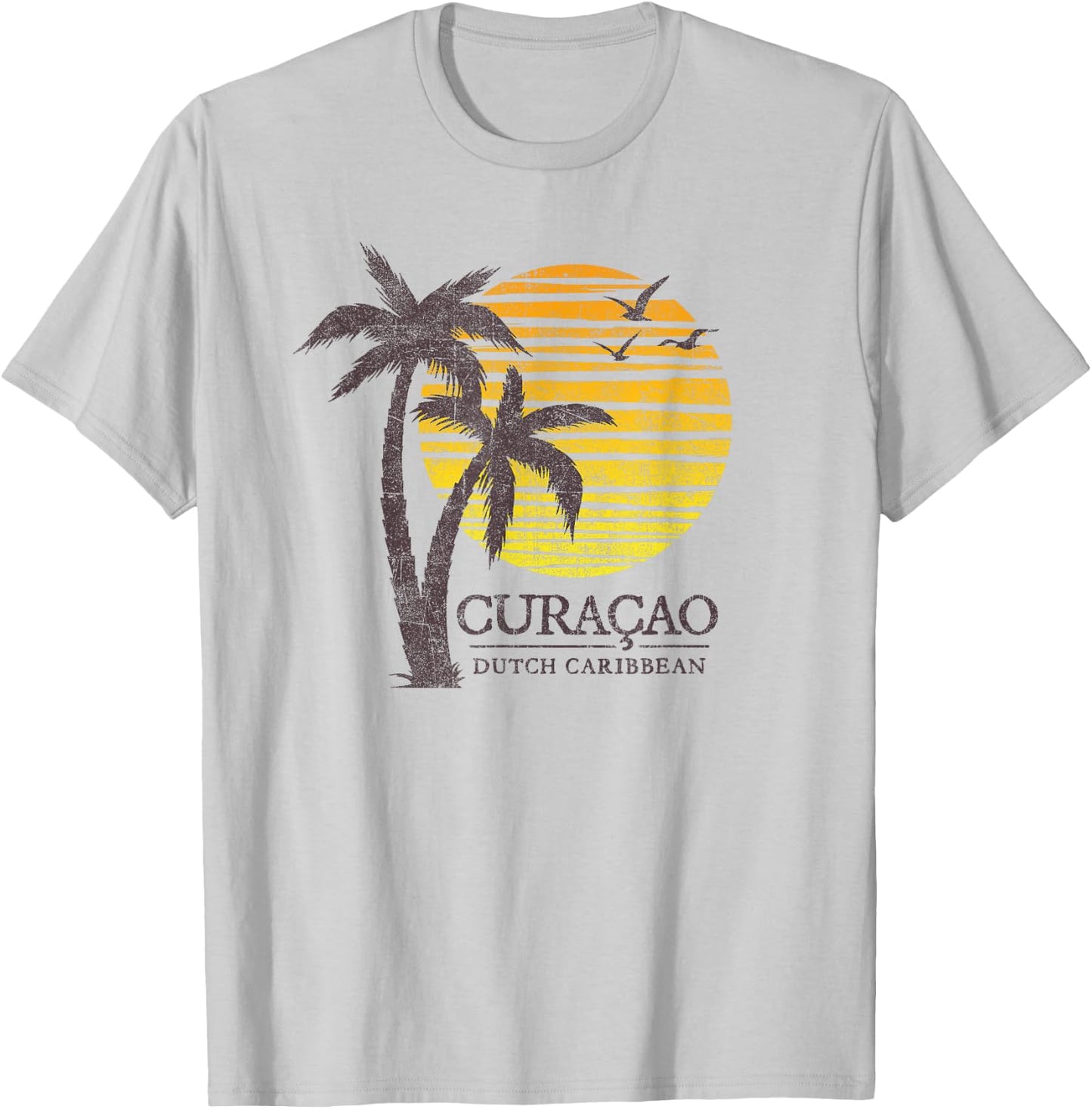 Curacao Dutch Antilles Beach Sunset Souvenir T-Shirt - T-Shirt | Ash