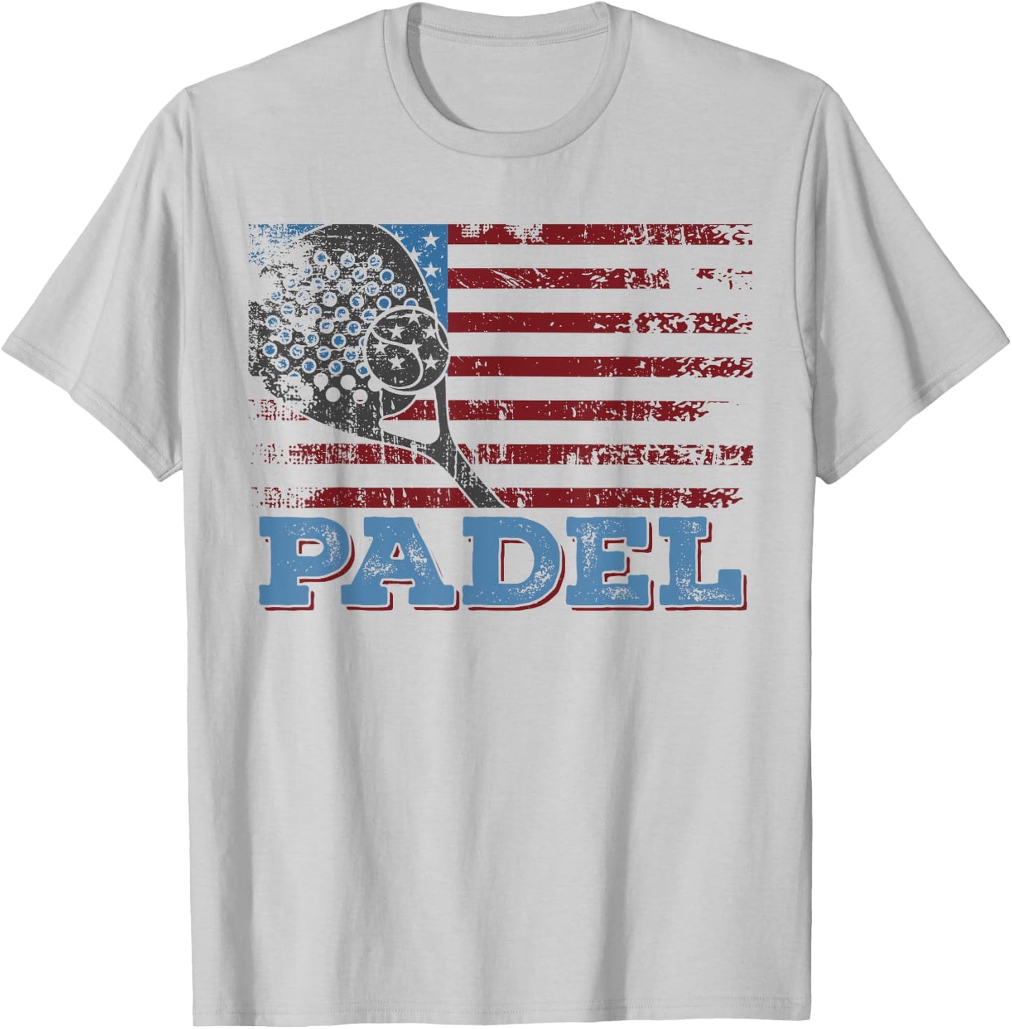 Padel American Flag Paddle Lovers for Patriotic Padel Player Kids Men T-Shirt - T-Shirt | Ash