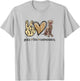 Girls Owners Cute Peace Love Weimaraner Lover T-Shirt - T-Shirt | Ash