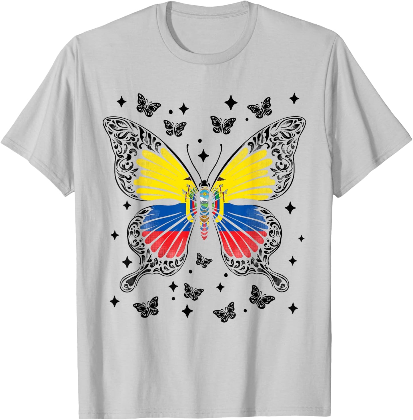 Ecuadorian Butterfly Ecuador T-Shirt - T-Shirt | Ash