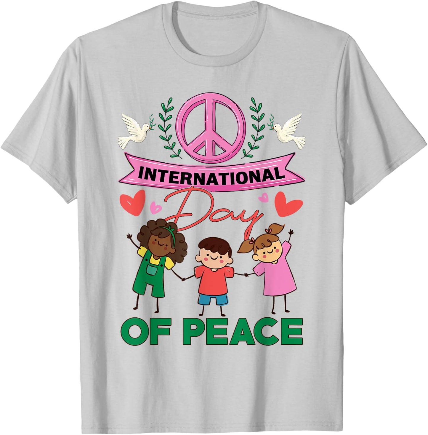 International Day Of Peace World Peace Day September 21 Kids T-Shirt - T-Shirt | Ash