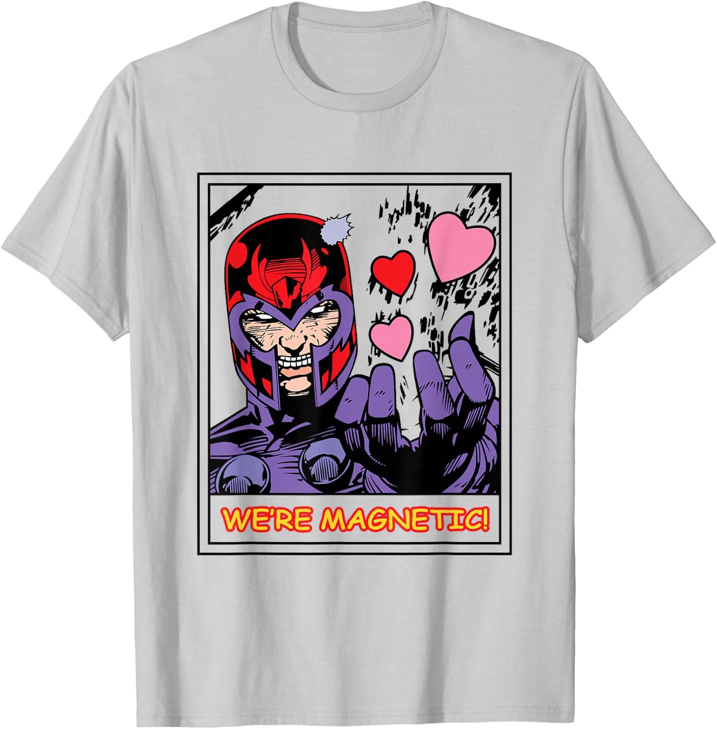 Marvel Valentine's Day We're Magnetic! Magneto Poster T-Shirt - T-Shirt | Ash