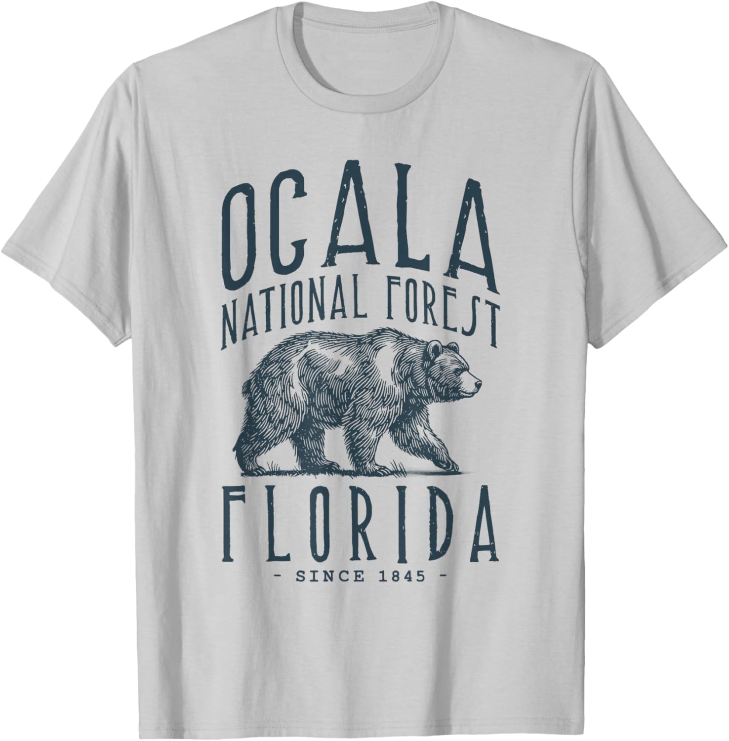 Ocala National Forest Florida. Bear Design T-Shirt - T-Shirt | Ash