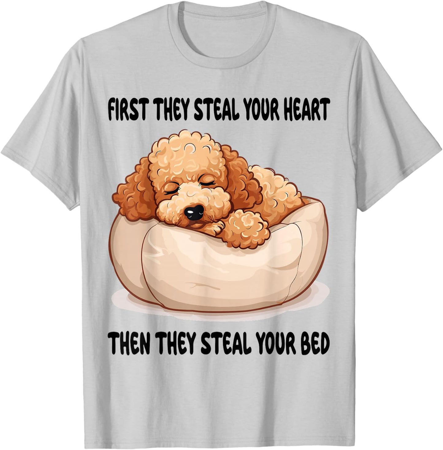 Toy-Poodle Sleeping Pajamas Nightgown T-Shirt - T-Shirt | Ash
