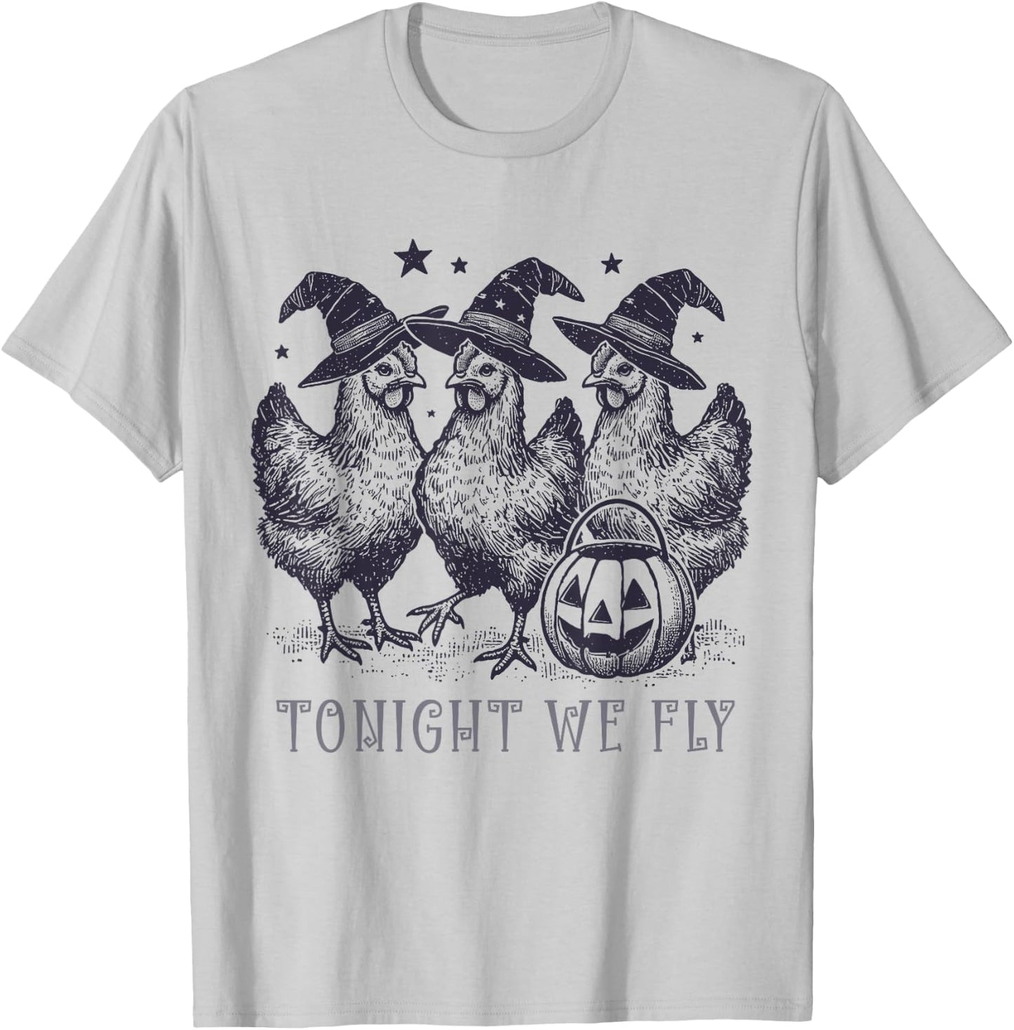 Tonight We Fly Funny Chicken Halloween Costume Spooky Season T-Shirt - T-Shirt | Ash