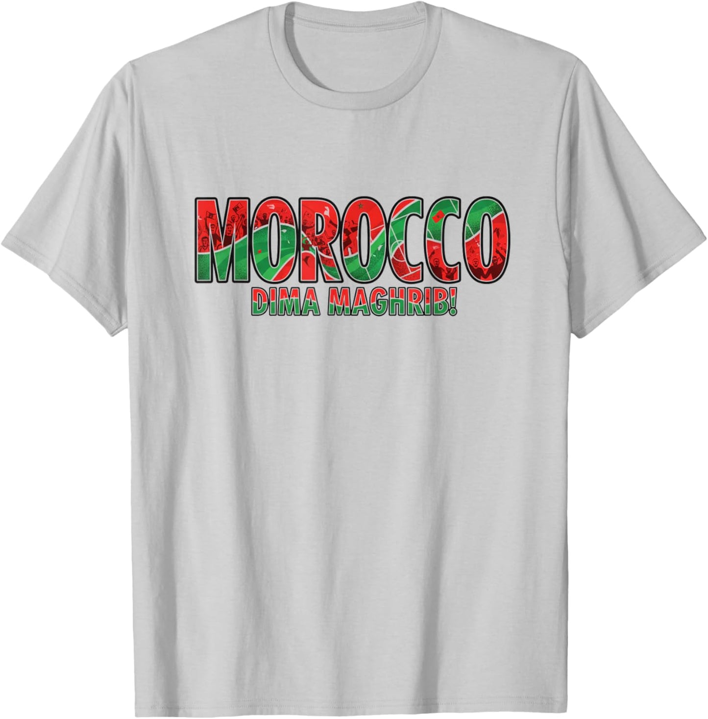 Maroc Dima Maghrib Maillot de Supporter de Football 2026 T-Shirt - T-Shirt | Ash