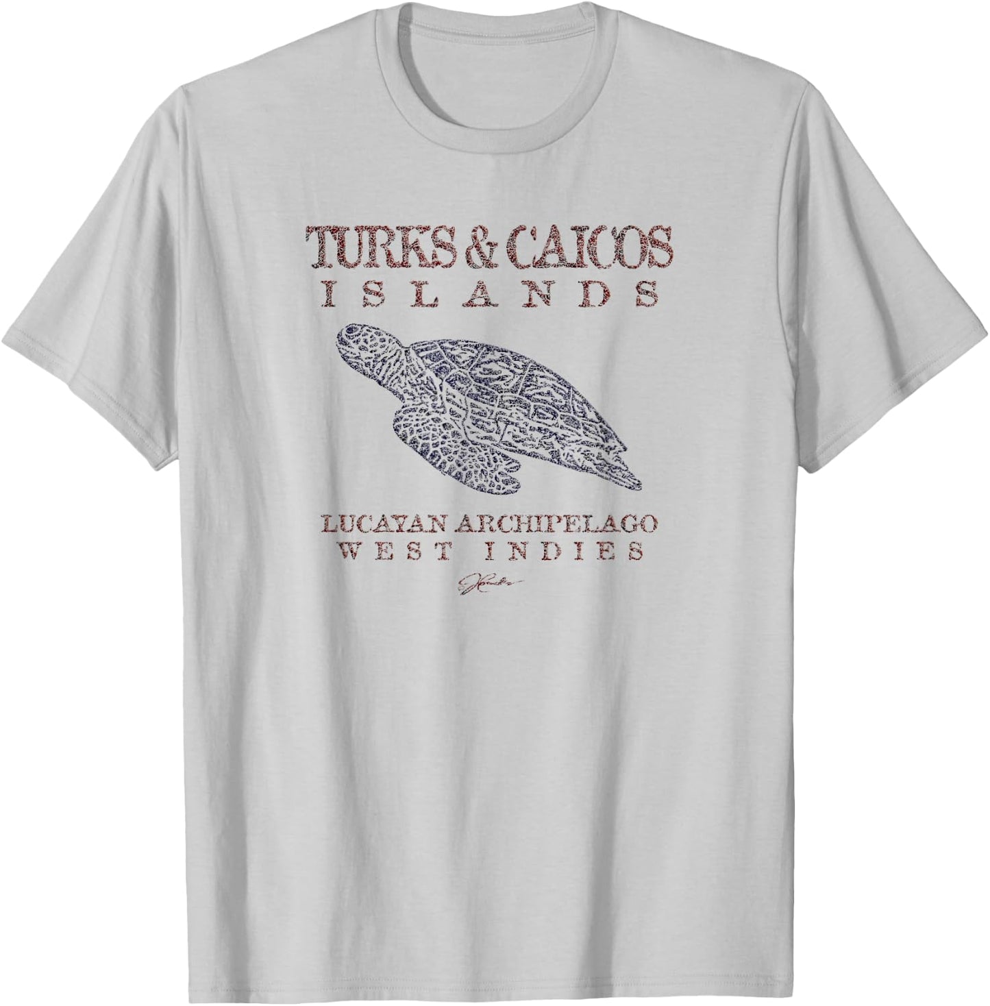 JCombs: Turks & Caicos Islands, Gliding Sea Turtle T-Shirt - T-Shirt | Ash