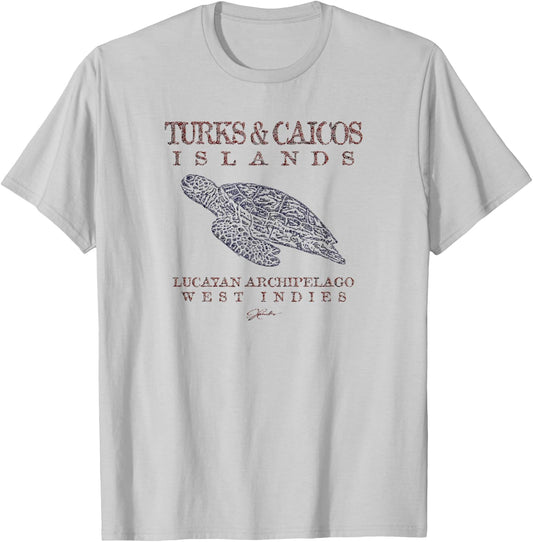 JCombs: Turks & Caicos Islands, Gliding Sea Turtle T-Shirt - T-Shirt | Ash
