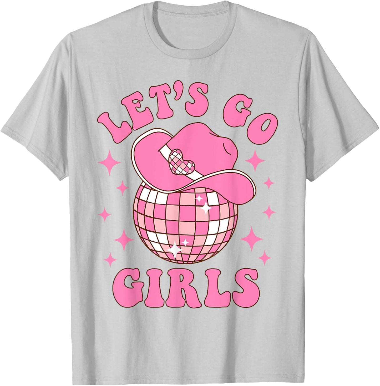 Let's Go Girls Disco Western Rodeo Cowgirl Bachelorette T-Shirt - T-Shirt | Ash