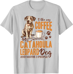 Catahoula Leopard Dog Dog Breed I like coffee my Catahoula T-Shirt - T-Shirt | Ash
