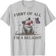 First of All I'm A Delight Opossum Possum Heart Sunglasses T-Shirt - T-Shirt | Ash