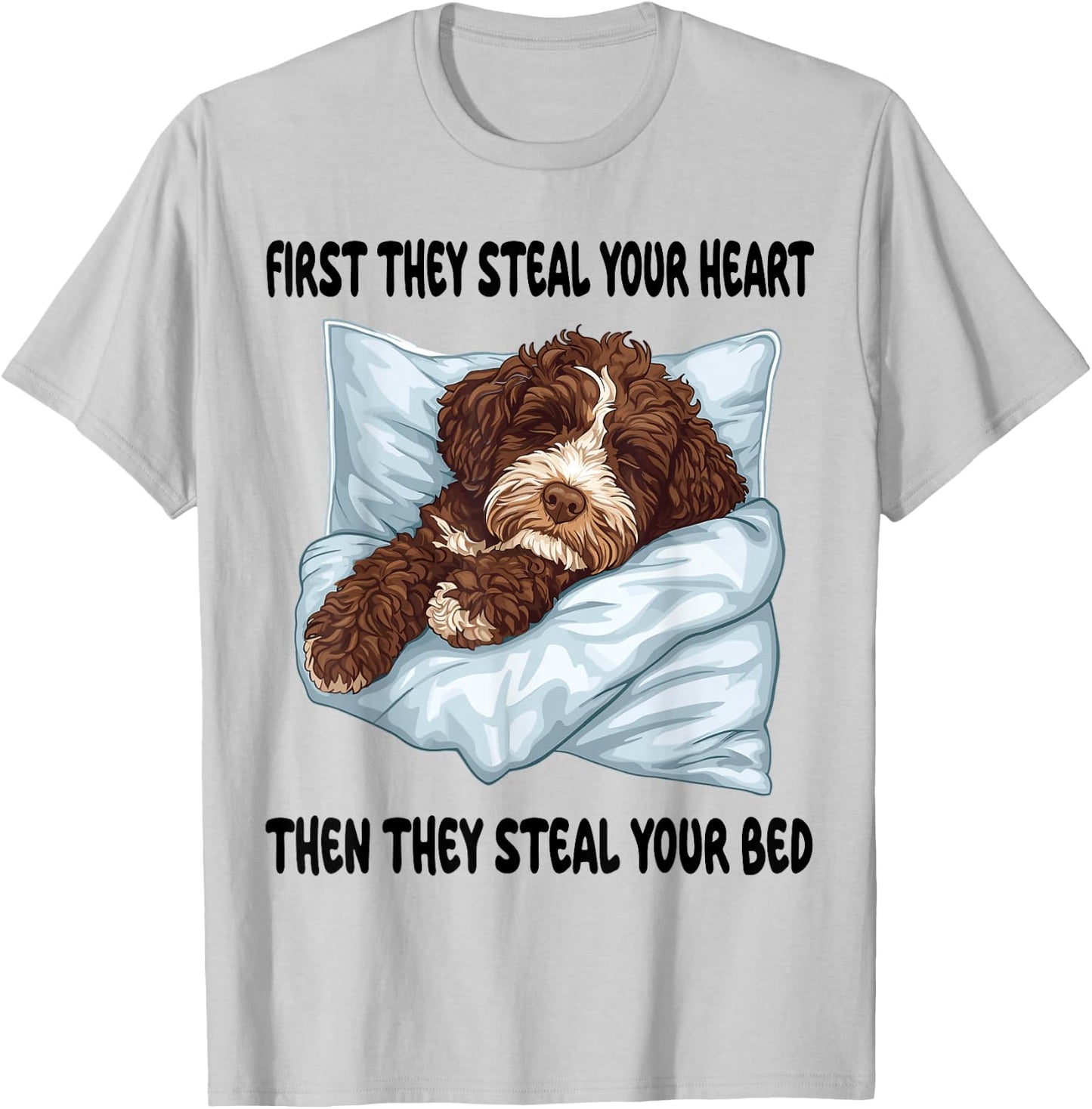 Bernedoodle Sleeping Pajamas Nightgown T-Shirt - T-Shirt | Ash