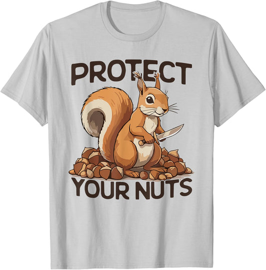 Squirrel Knife Protect Your Nuts Squirrel Hunters Gun T-Shirt - T-Shirt | Ash