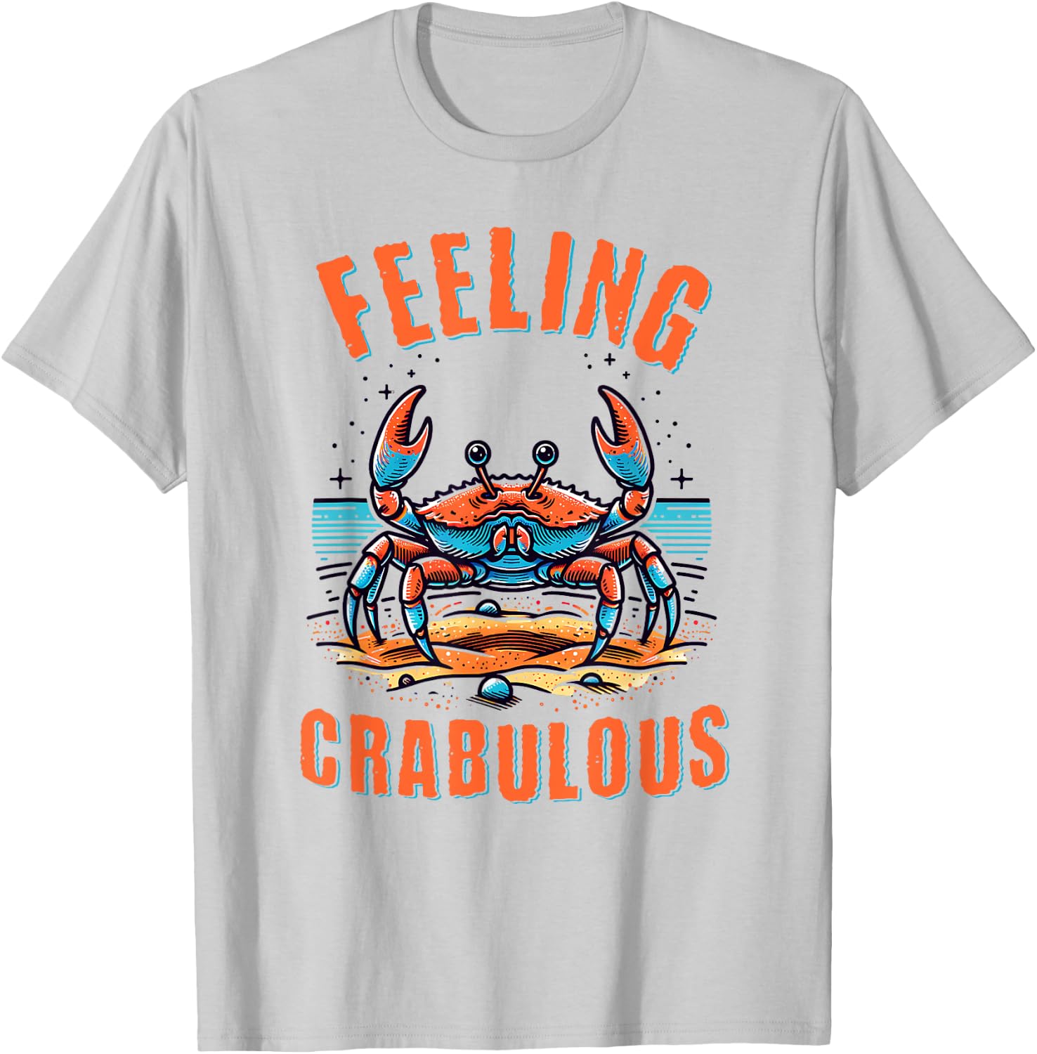 Funny Beach Family Vacation Crab Fabulous Feeling Crabulous Men Women Kids T-Shirt - T-Shirt | Ash