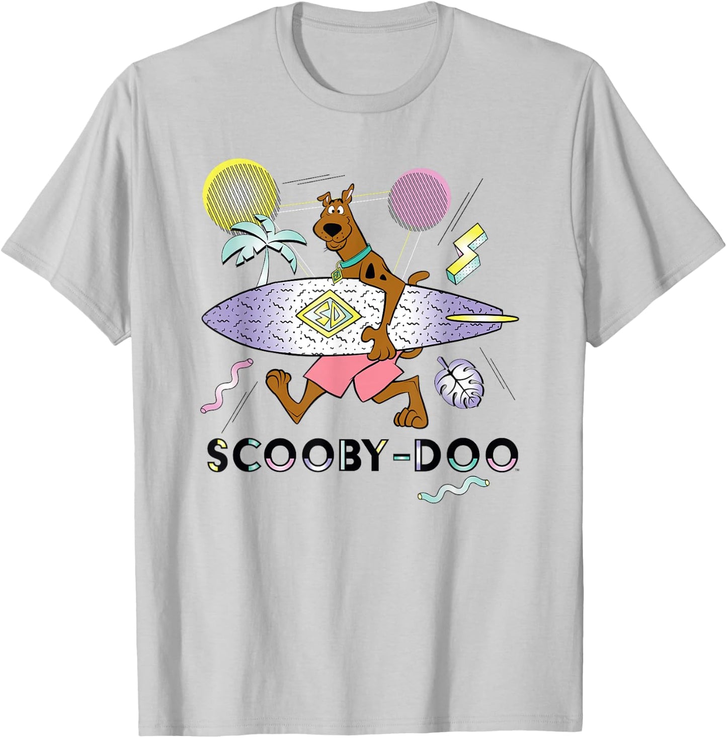 Scooby-Doo Scooby with Surfboard Geometric T-Shirt - T-Shirt | Ash