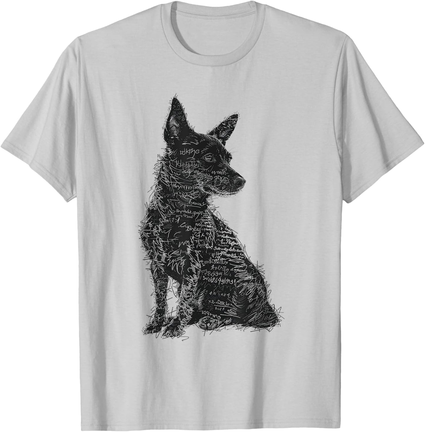 Dog Abstract Motif Drawing Artwork Animal Dog Women Kids T-Shirt - T-Shirt | Ash