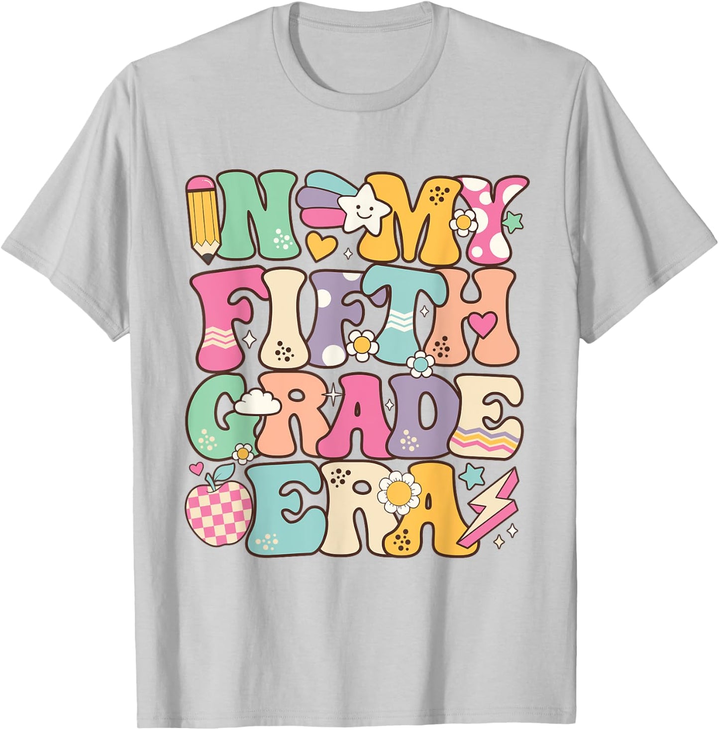 In My Fifth Grade Era Girl Back To School 5th Grade Teacher T-Shirt - T-Shirt | Ash