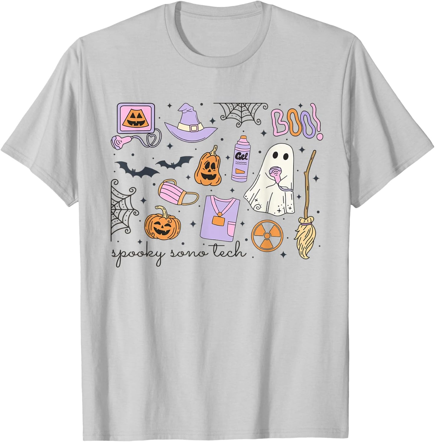 Spooky Sono Tech Sonographer Halloween Ultrasound Tech Fall T-Shirt - T-Shirt | Ash