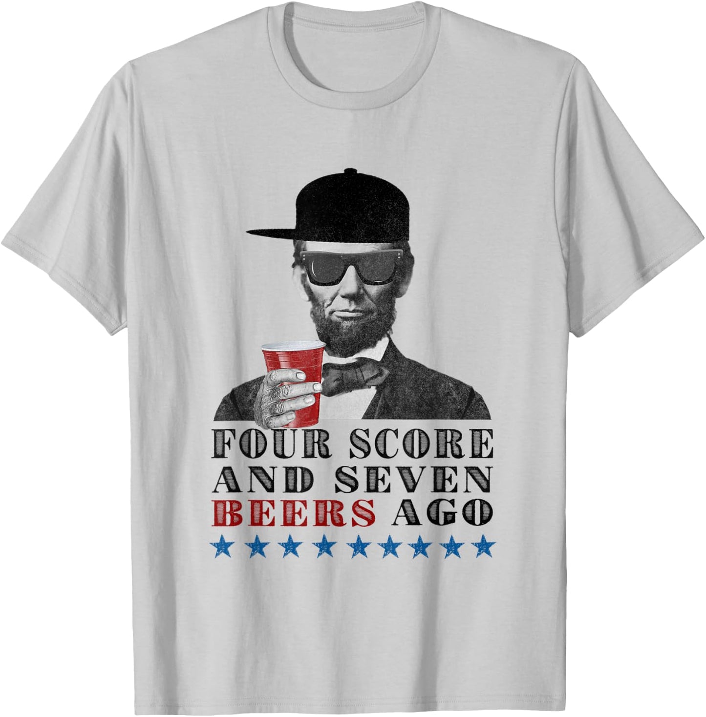 Funny Beer Drinkers Political Party Honest Abe T-Shirt - T-Shirt | Ash