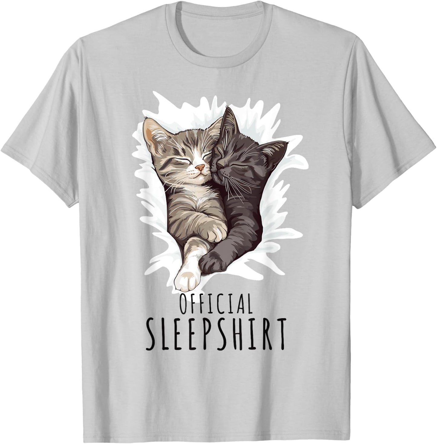 Cuddling Cats Sleepshirt Official Sleepshirt Cats T-Shirt - T-Shirt | Ash