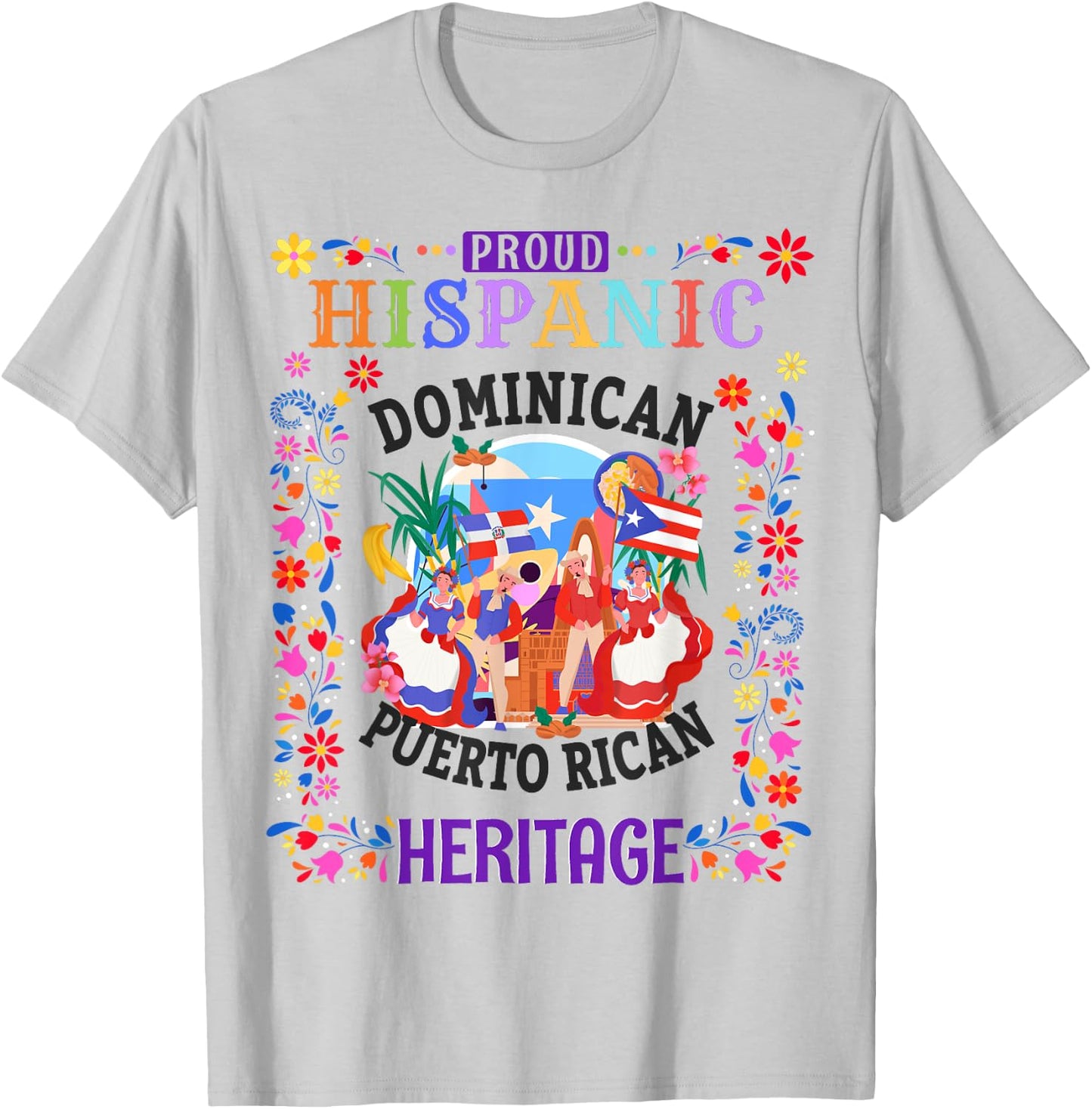 Dominican & Puerto Rican Flag Outfit Idea For Kids Dominican T-Shirt - T-Shirt | Ash