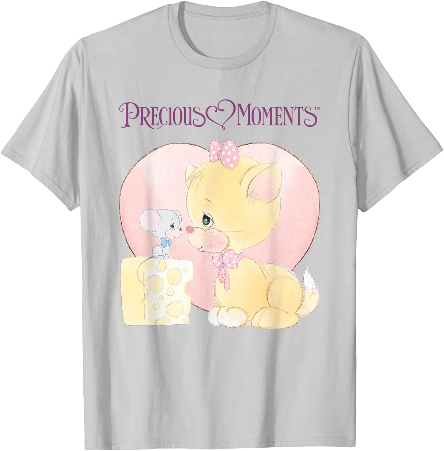 Precious Moments Cat and Mouse with Cheese T-Shirt - T-Shirt | Ash