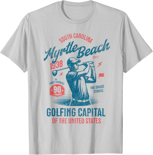 Myrtle Beach South Carolina Golfing Capital Golf T-Shirt - T-Shirt | Ash