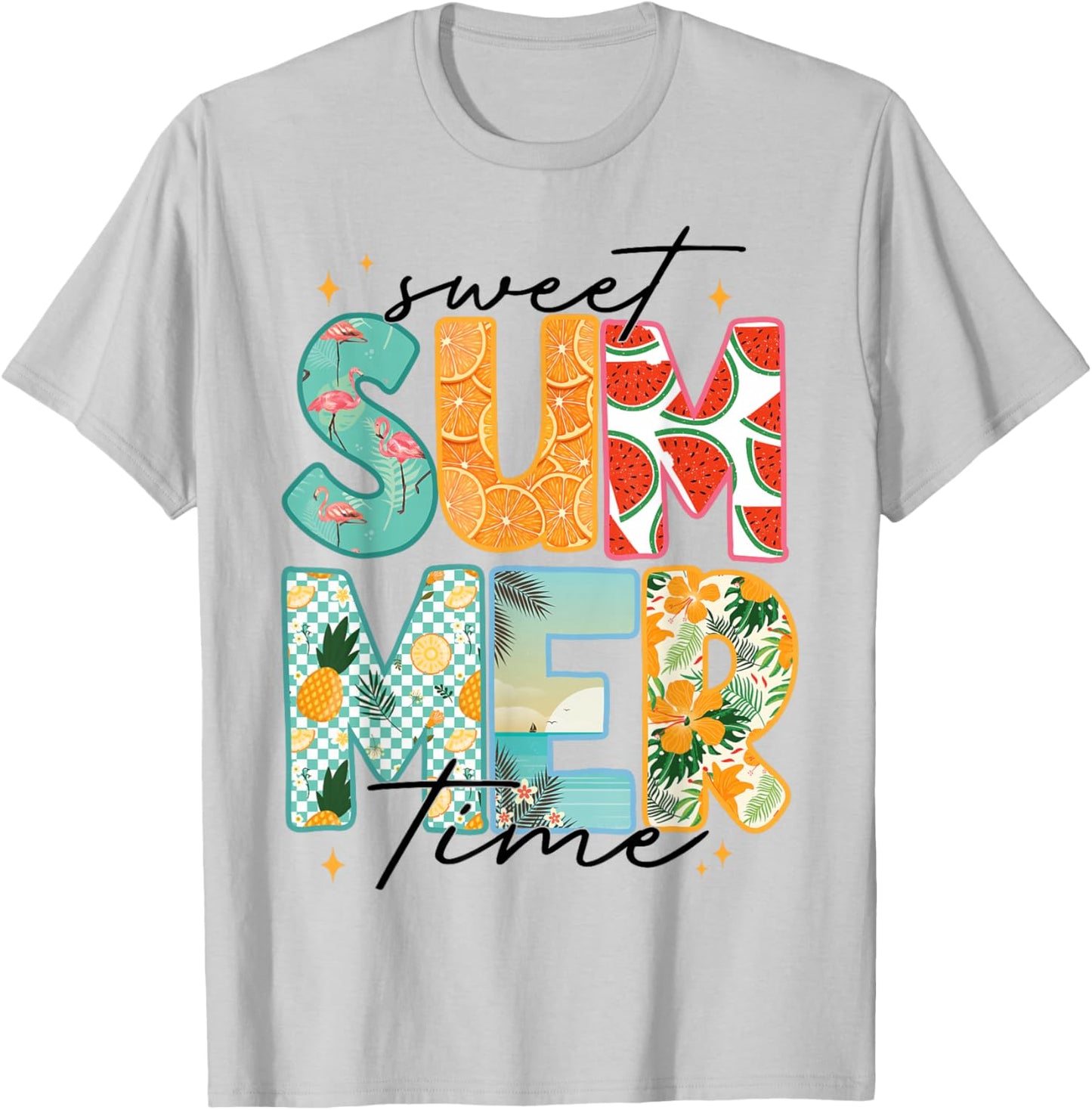 Sweet Summer Time Funny Summer Vacation Beach T-Shirt - T-Shirt | Ash