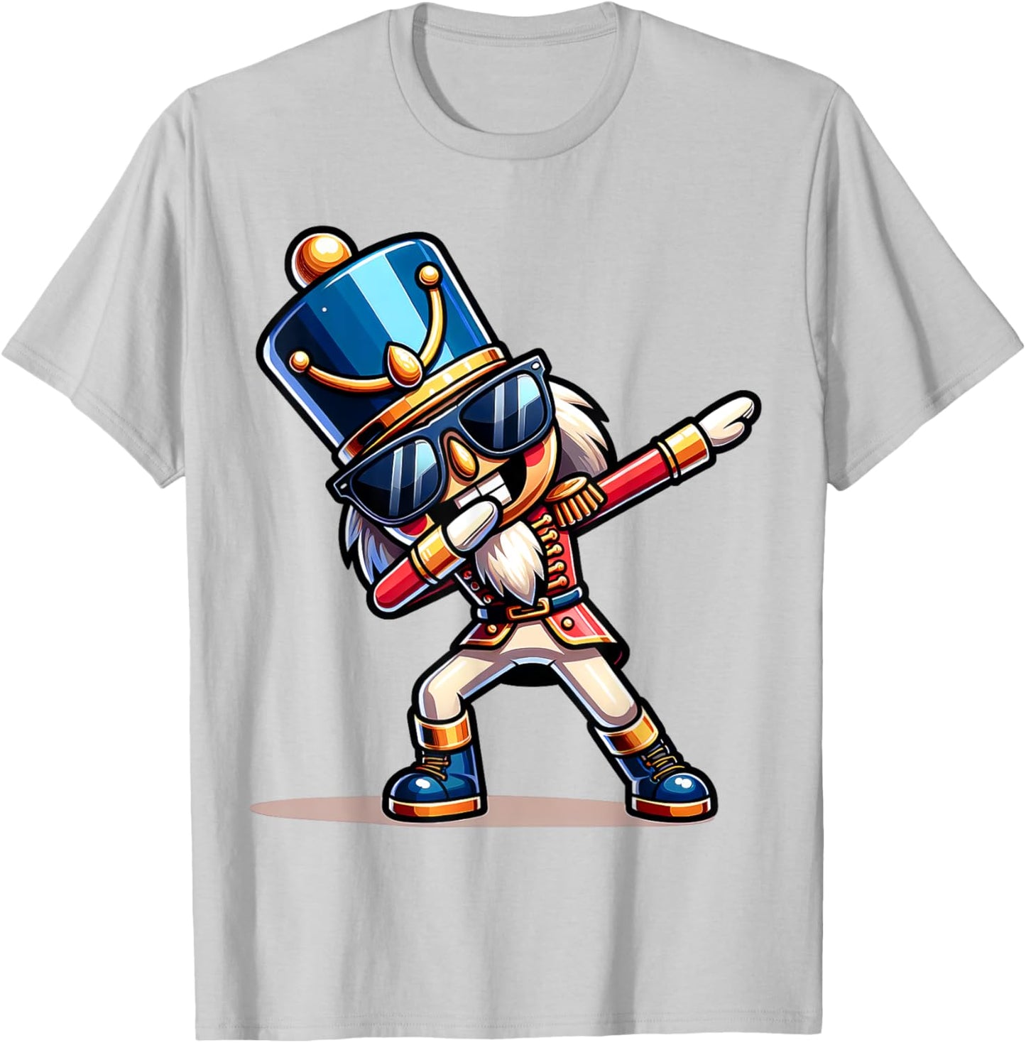 Christmas Nutcracker Dabbing Boys Santa Xmas Funny T-Shirt - T-Shirt | Ash